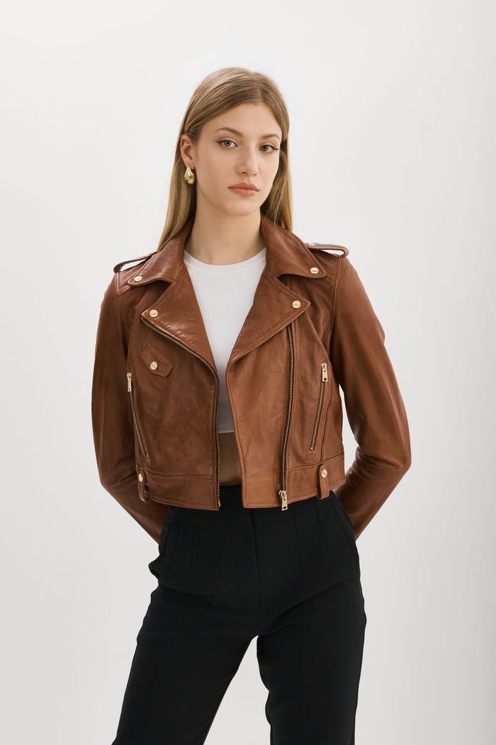 Lamarque CIARA OR | Veste motard courte en cuir