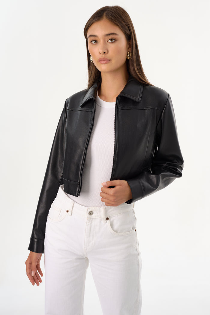 Lamarque DAMIANA | Veste carré en cuir recyclé