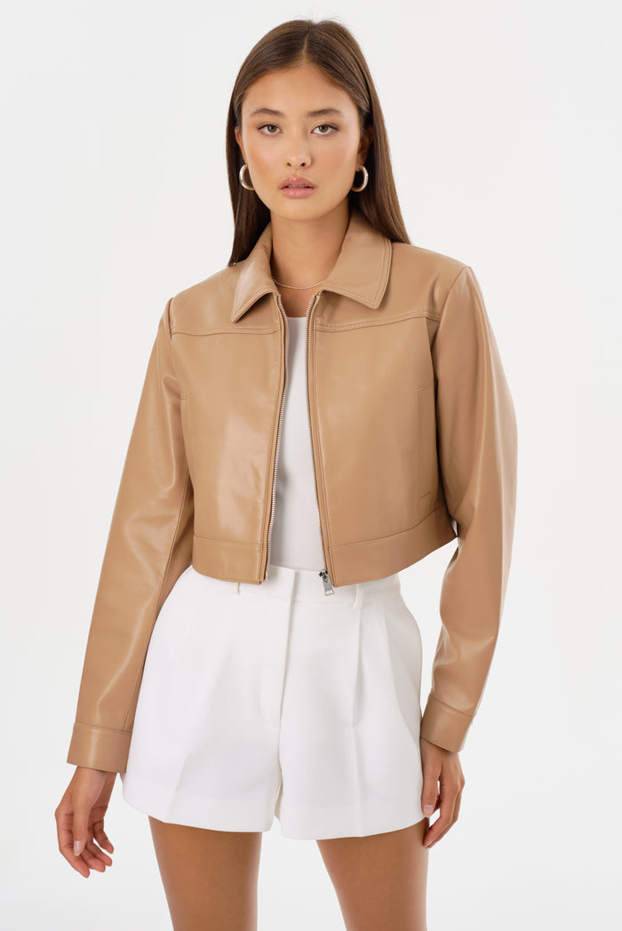 Lamarque DAMIANA | Veste carré en cuir recyclé