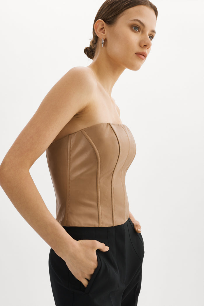 Lamarque DAVINA | Bustier En Cuir Sesame