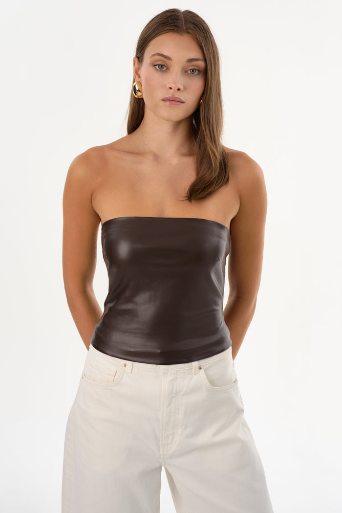 Lamarque GIADA | Haut Sans Bretelles En Similicuir