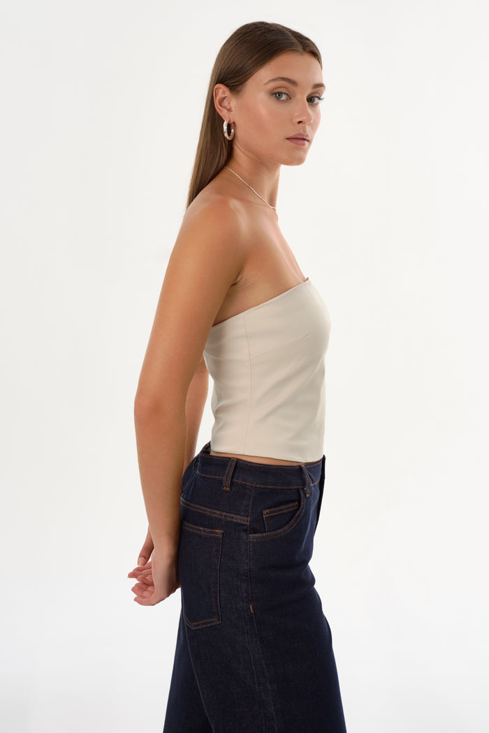 Lamarque GIADA | Haut Sans Bretelles En Similicuir