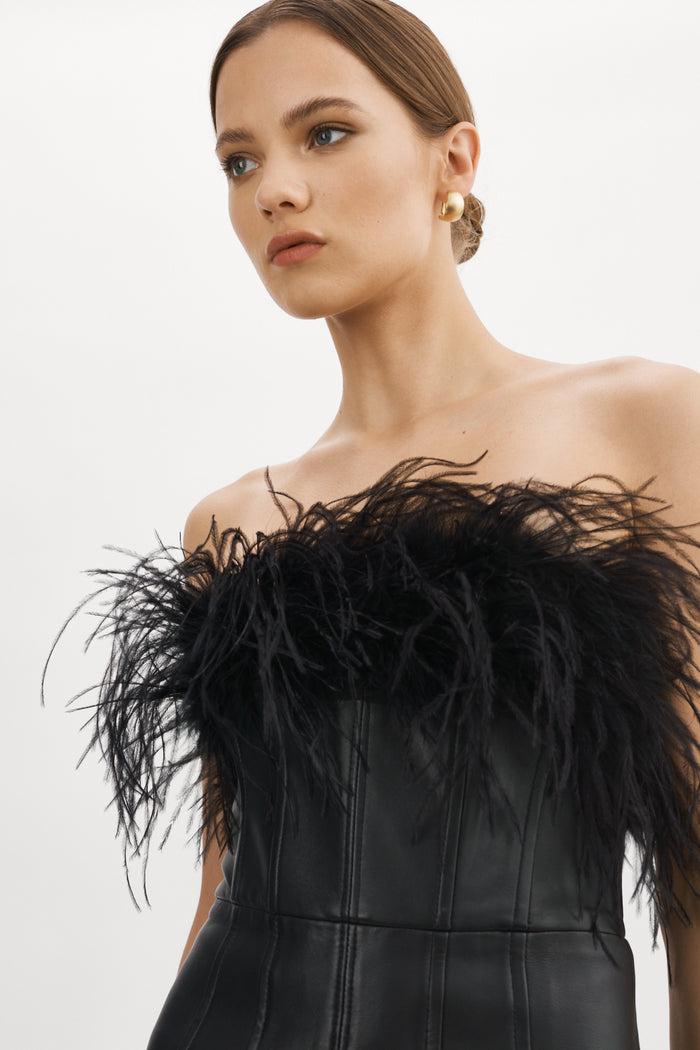 Lamarque JACINDA | Robe Bustier En Cuir Noir