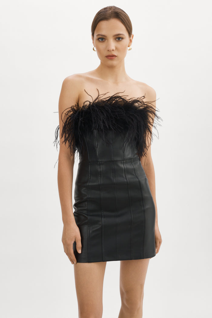 Lamarque JACINDA | Robe Bustier En Cuir Noir
