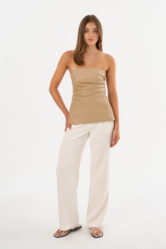 Lamarque JUNI | Haut Sans Bretelles En Similicuir