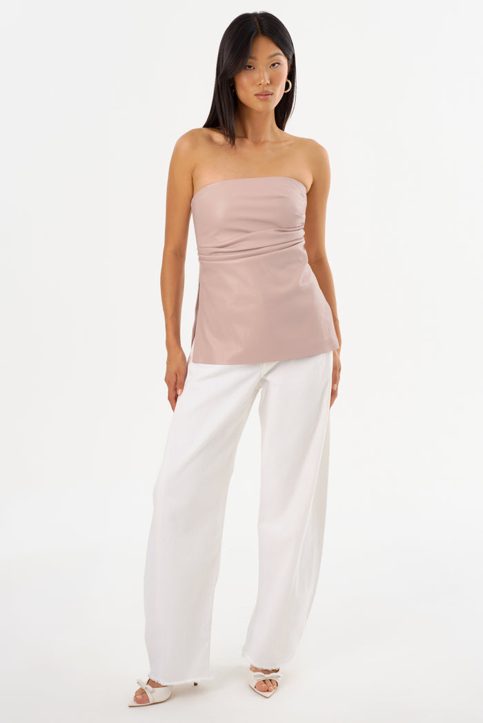 Lamarque JUNI | Haut Sans Bretelles En Similicuir