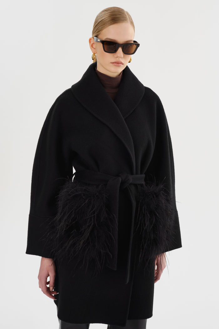 Lamarque MARIE | Manteau En Laine à Col Châle