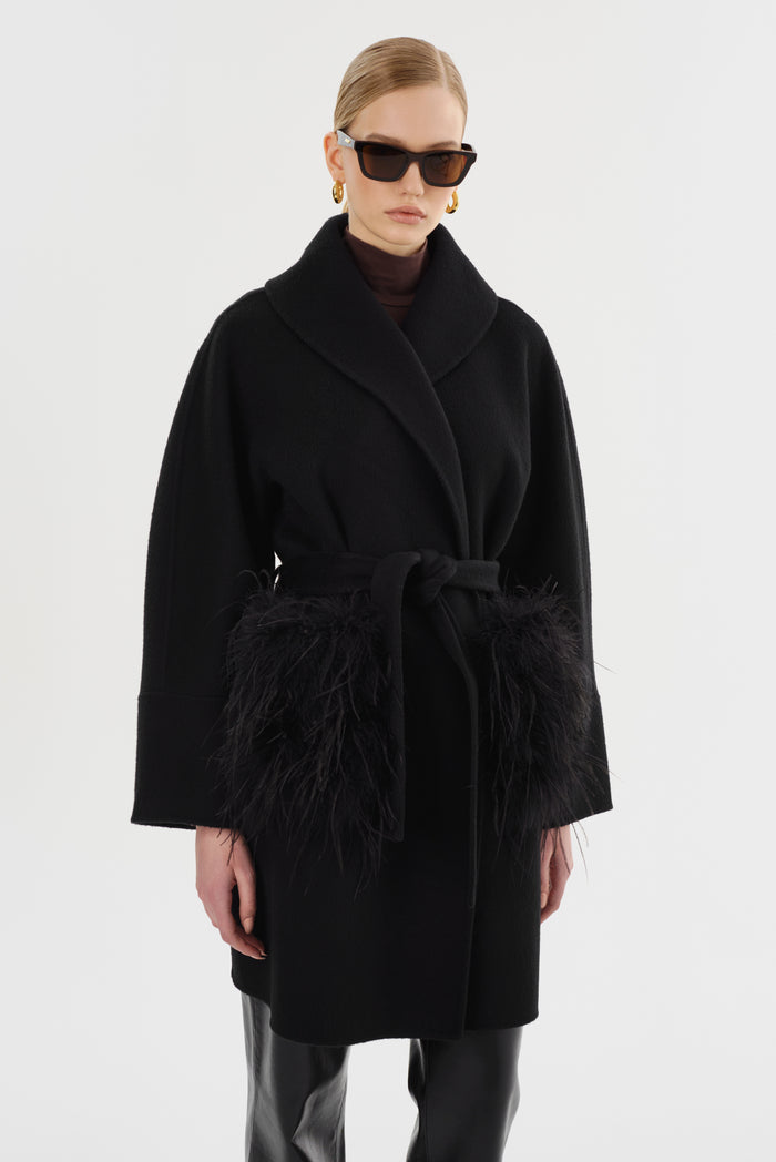 Lamarque MARIE | Manteau En Laine à Col Châle