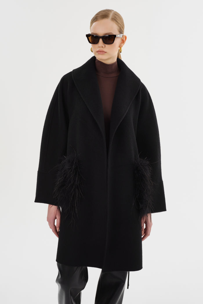 Lamarque MARIE | Manteau En Laine à Col Châle