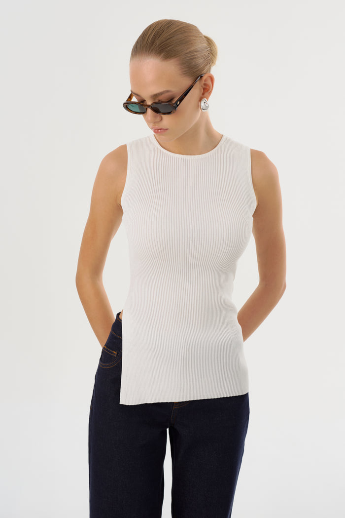 Lamarque MILOU | Haut Sans Manches En Tricot Côtelé