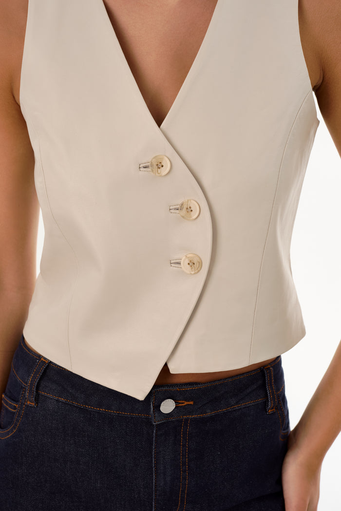 Lamarque NAIARA | Gilet Asymétrique En Cuir