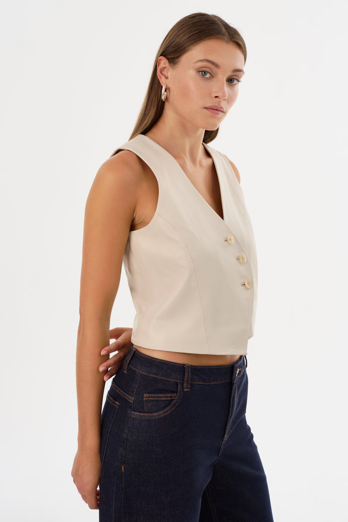 Lamarque NAIARA | Gilet Asymétrique En Cuir