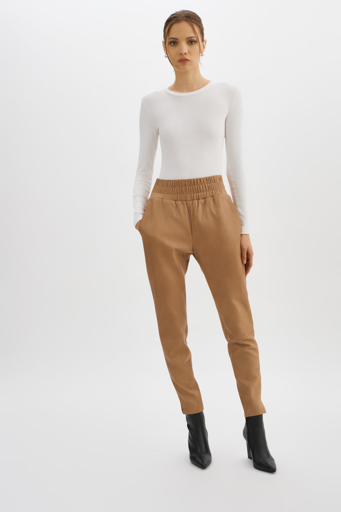 Lamarque NINETA Legging En Cuir Sésame