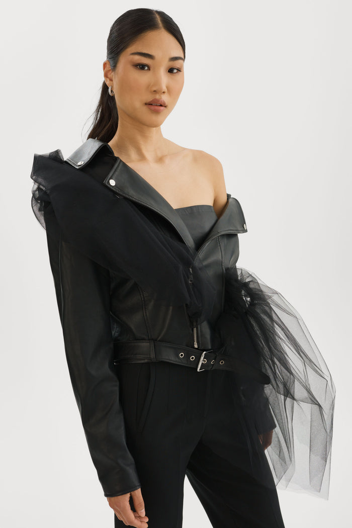 Lamarque OBELIA | Veste Moto En Tulle Et Cuir