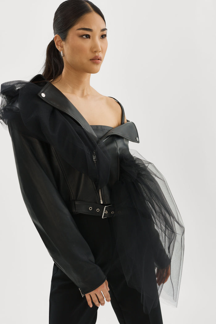 Lamarque OBELIA | Veste Moto En Tulle Et Cuir