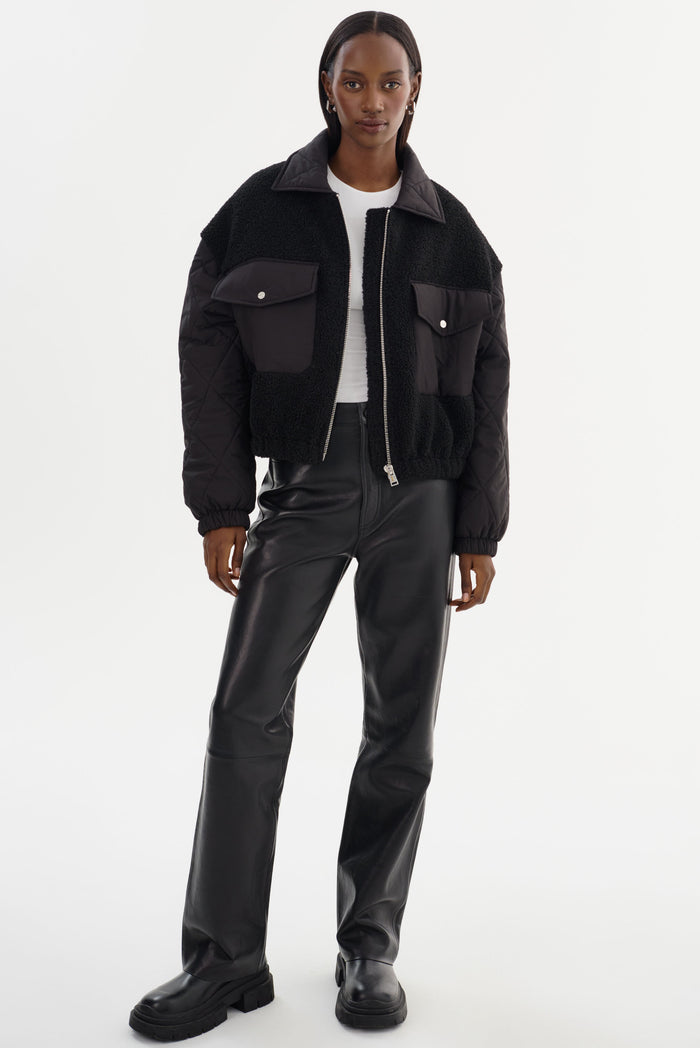 Lamarque PEYTON | Blouson Bomber En Matières Mixtes