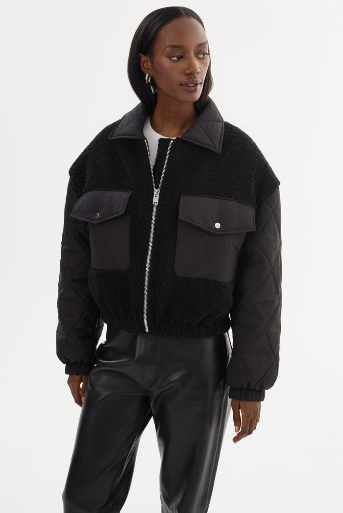 Lamarque PEYTON | Blouson Bomber En Matières Mixtes