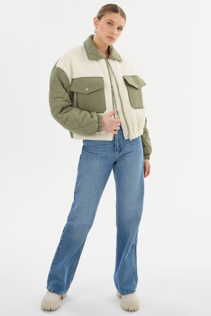 Lamarque PEYTON | Blouson Bomber En Matières Mixtes