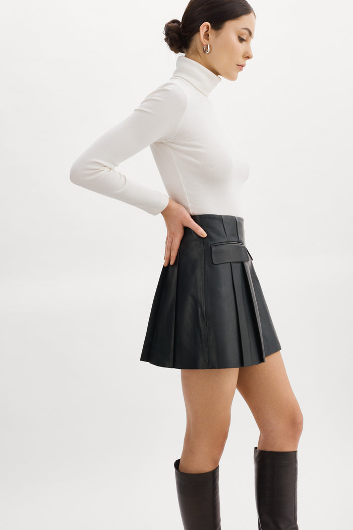 Lamarque RHONDA | Mini Jupe Plissée En Cuir