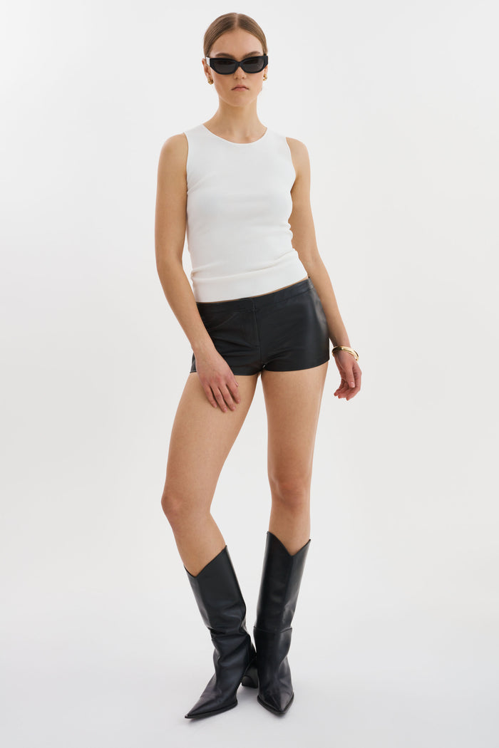 Lamarque RUKIYA | Short en cuir à taille basse
