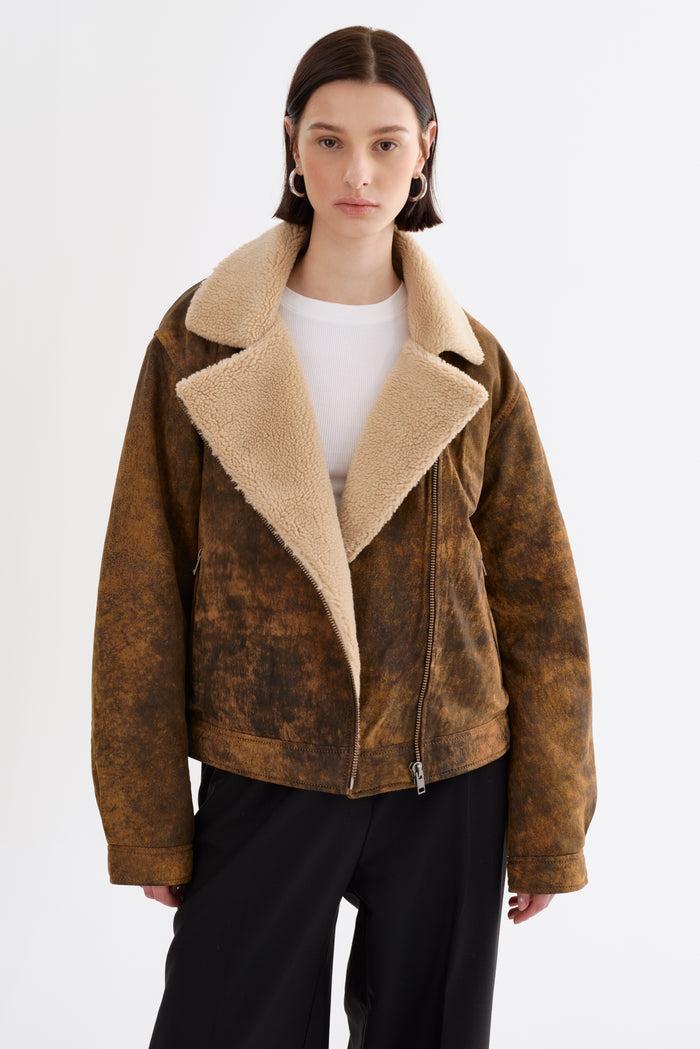 Lamarque RUTHIE | Veste En Cuir Sherpa