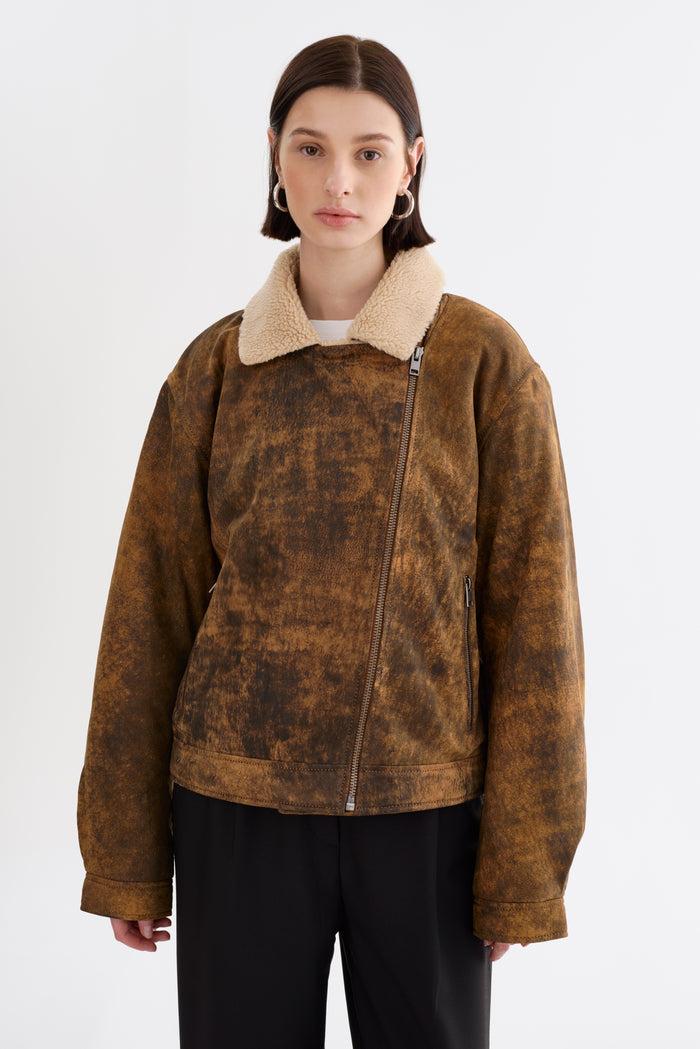 Lamarque RUTHIE | Veste En Cuir Sherpa