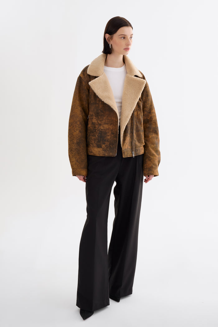 Lamarque RUTHIE | Veste En Cuir Sherpa