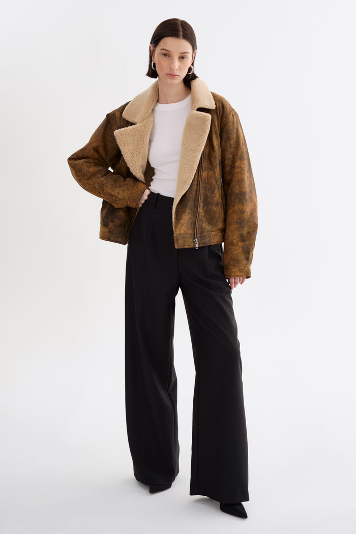 Lamarque RUTHIE | Veste en cuir Sherpa