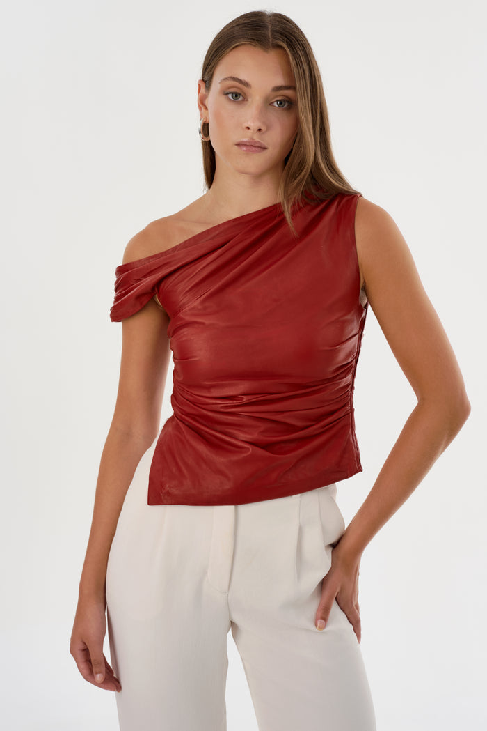 Lamarque SANNE | Haut Drapé En Cuir