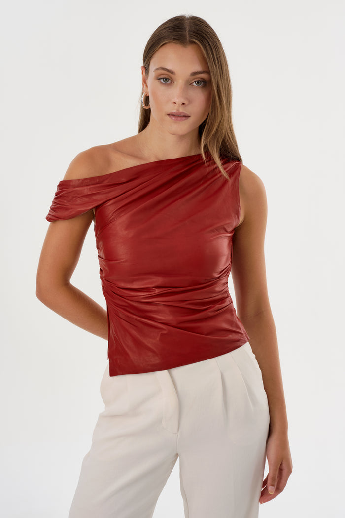 Lamarque SANNE | Haut drapé en cuir