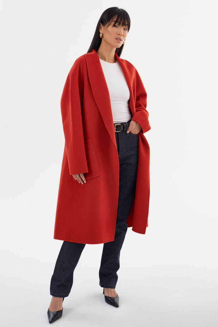 Lamarque THARA | Manteau en laine à col châle