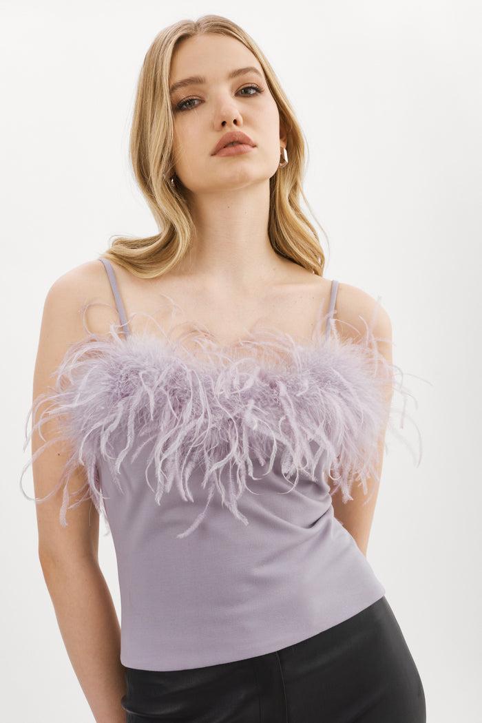 Lamarque YARINA | Top Orné De Plumes