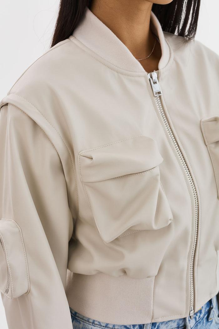 Lamarque XAIA | Blouson Aviateur Convertible En Simili Cuir