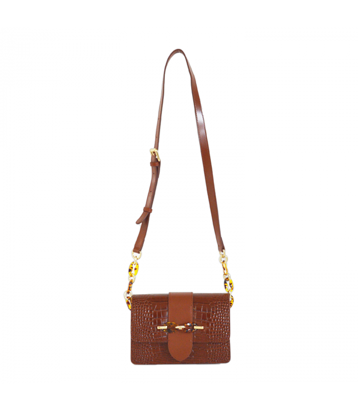 lamarthe Sac porté bandoulière en refente de cuir GAIA