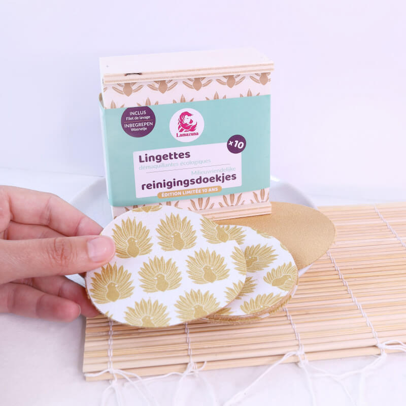 Lamazuna Coffret 10 Lingettes Démaquillantes Lavables