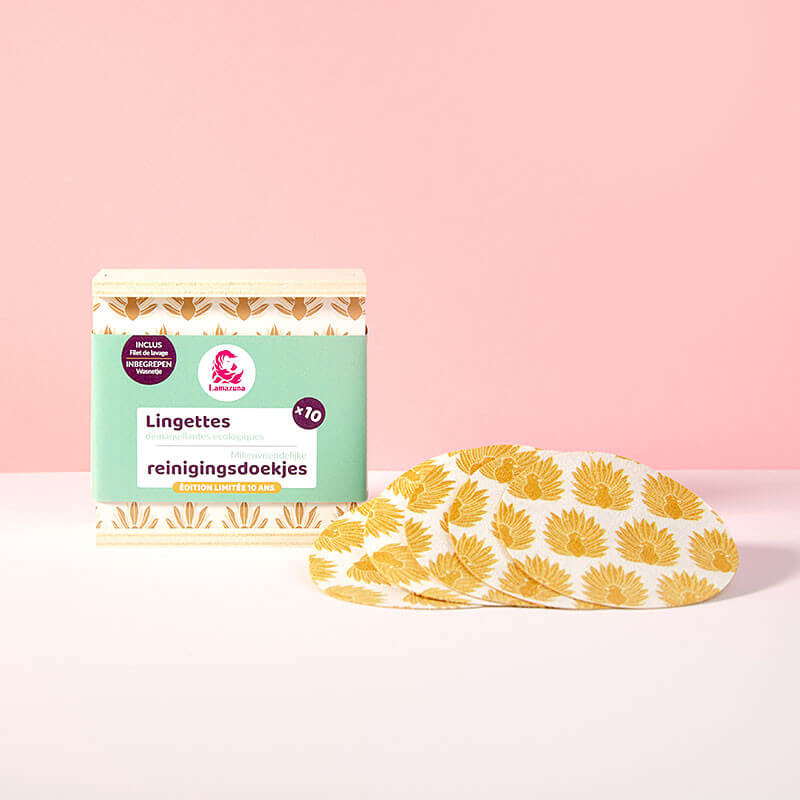 lamazuna Coffret 10 lingettes démaquillantes lavables