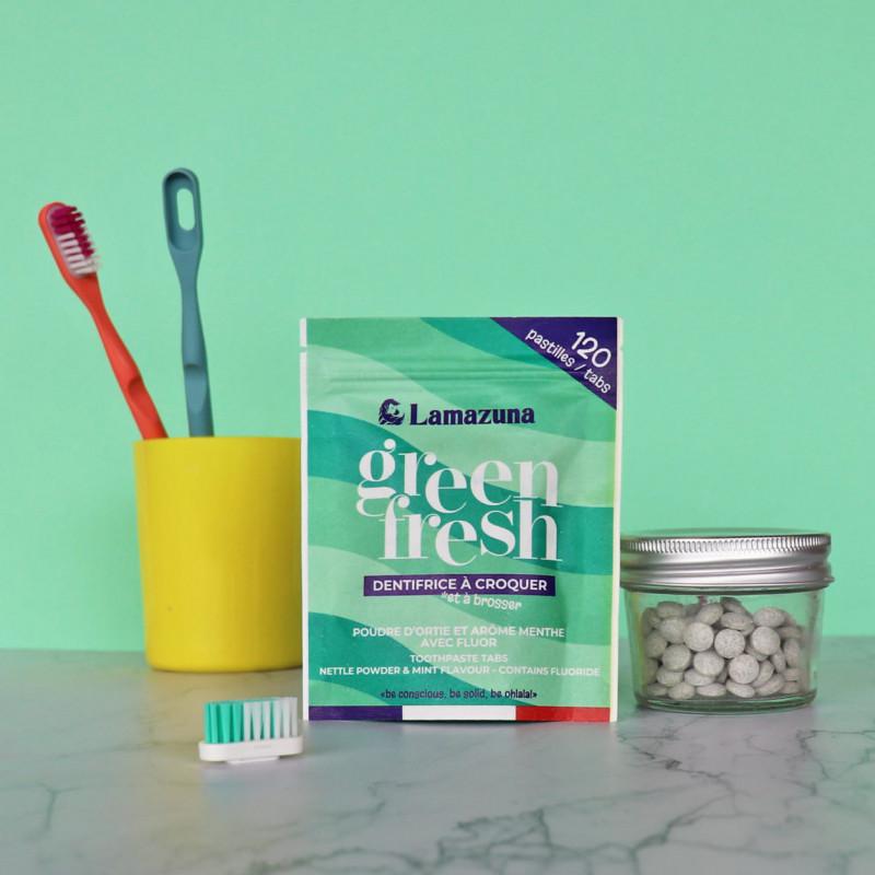 Lamazuna Green Fresh - Dentifrice à Croquer Menthe Douce