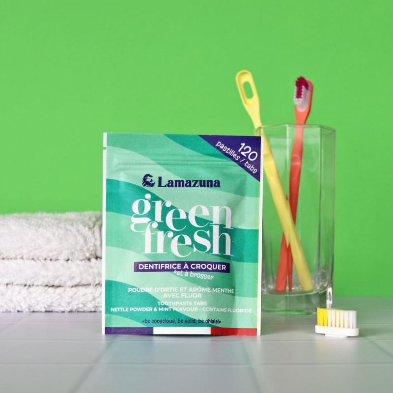 lamazuna Green Fresh - Dentifrice à croquer menthe douce