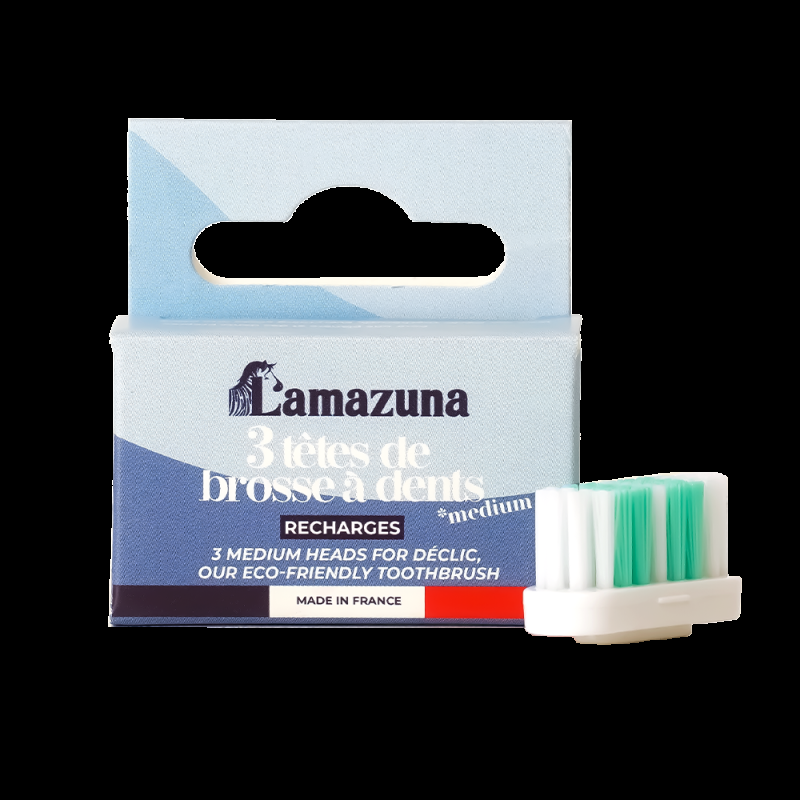 lamazuna Recharge 3 têtes de brosse à dents - Medium