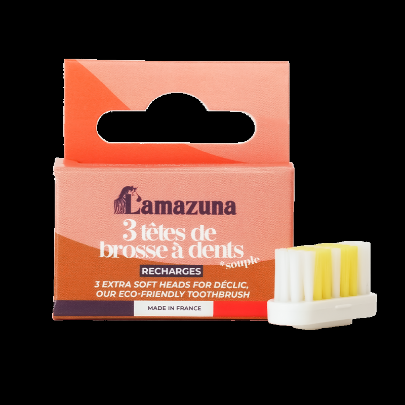 lamazuna Recharge 3 têtes de brosse à dents - Souple