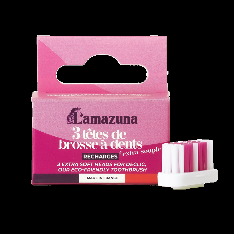 lamazuna Recharge 3 têtes de brosse à dents - Extra-souple