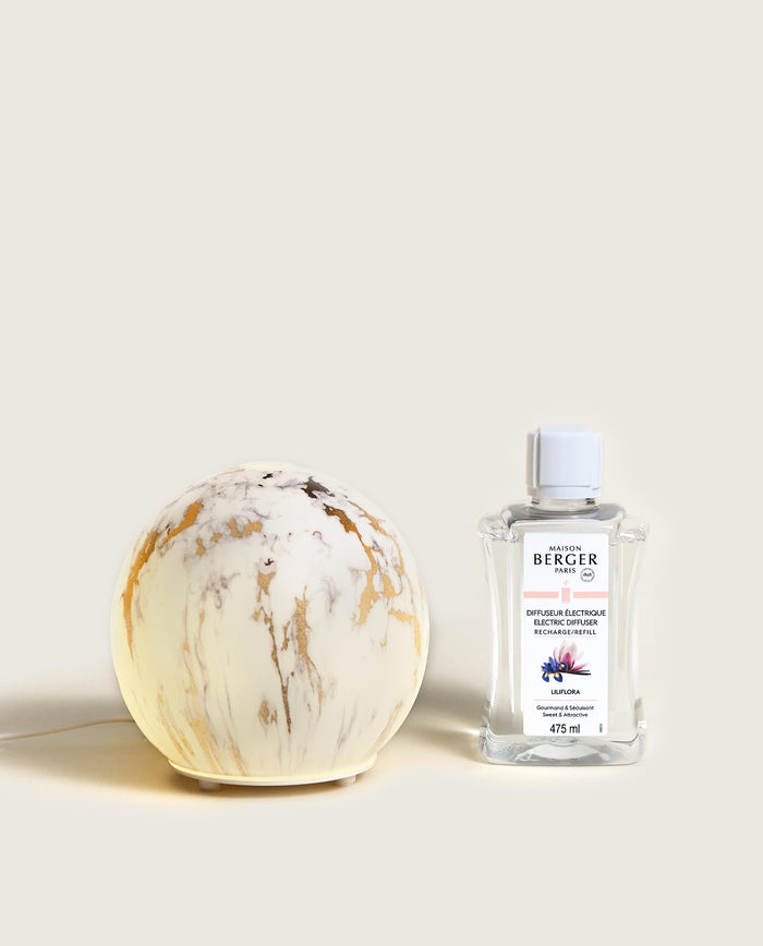 lampe berger Diffuseur électrique Marbrure Blanc