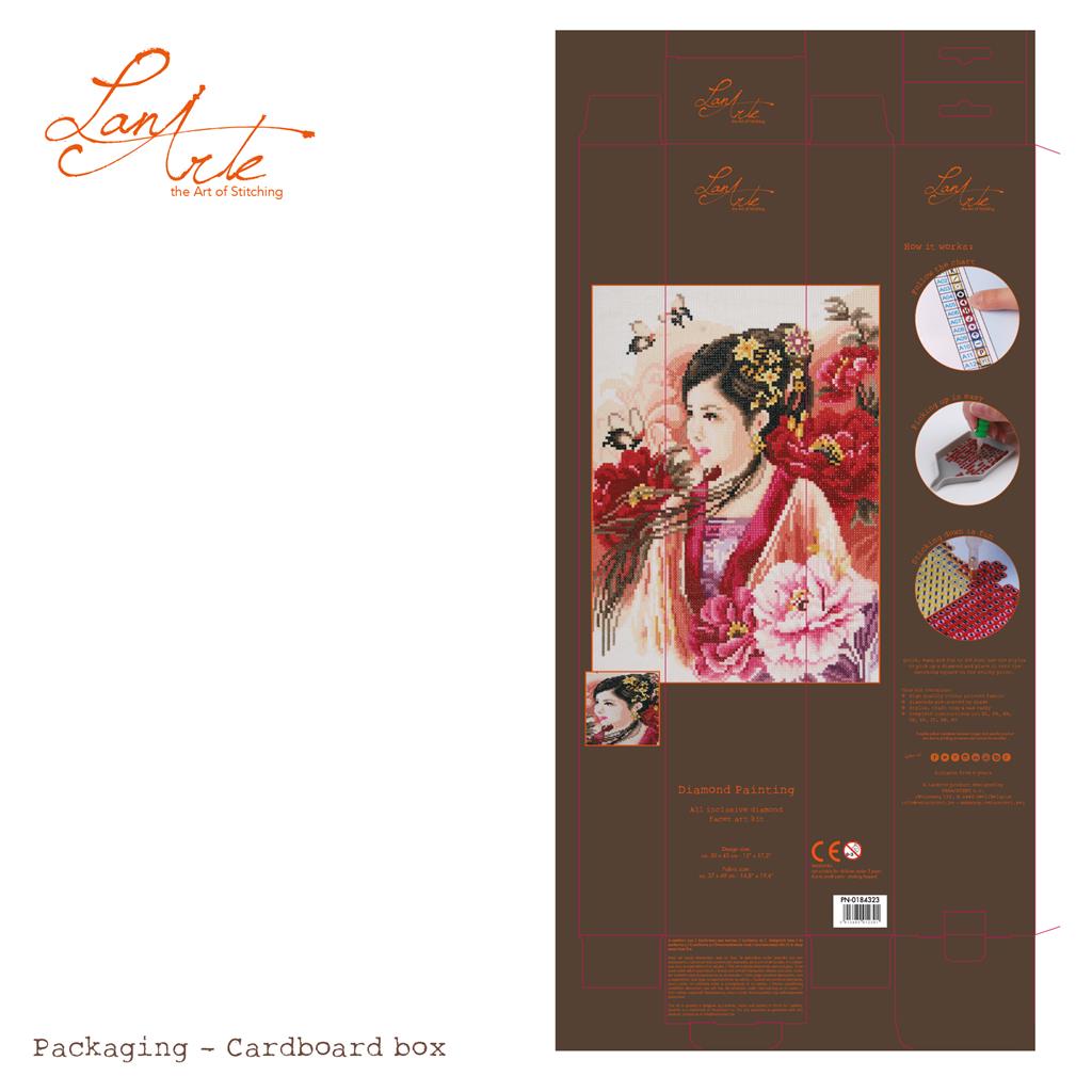 Lanarte Diamond Painting Kit Dame Asiatique En Rose