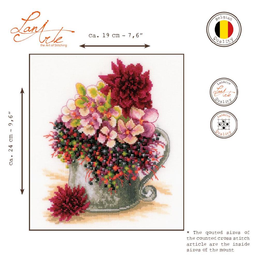 Lanarte Kit Au Point Compté Bouquet De Fleurs Roses