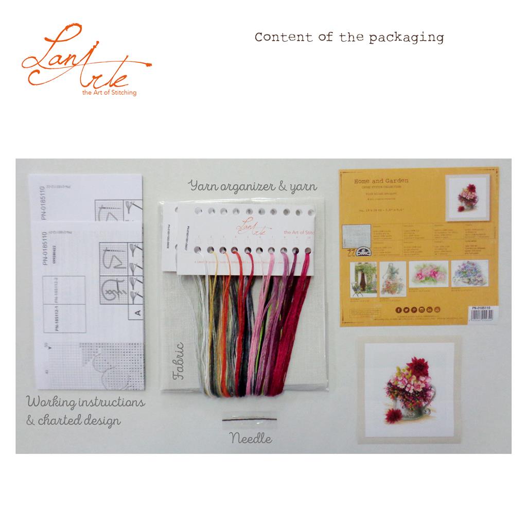 Lanarte Kit Au Point Compté Bouquet De Fleurs Roses