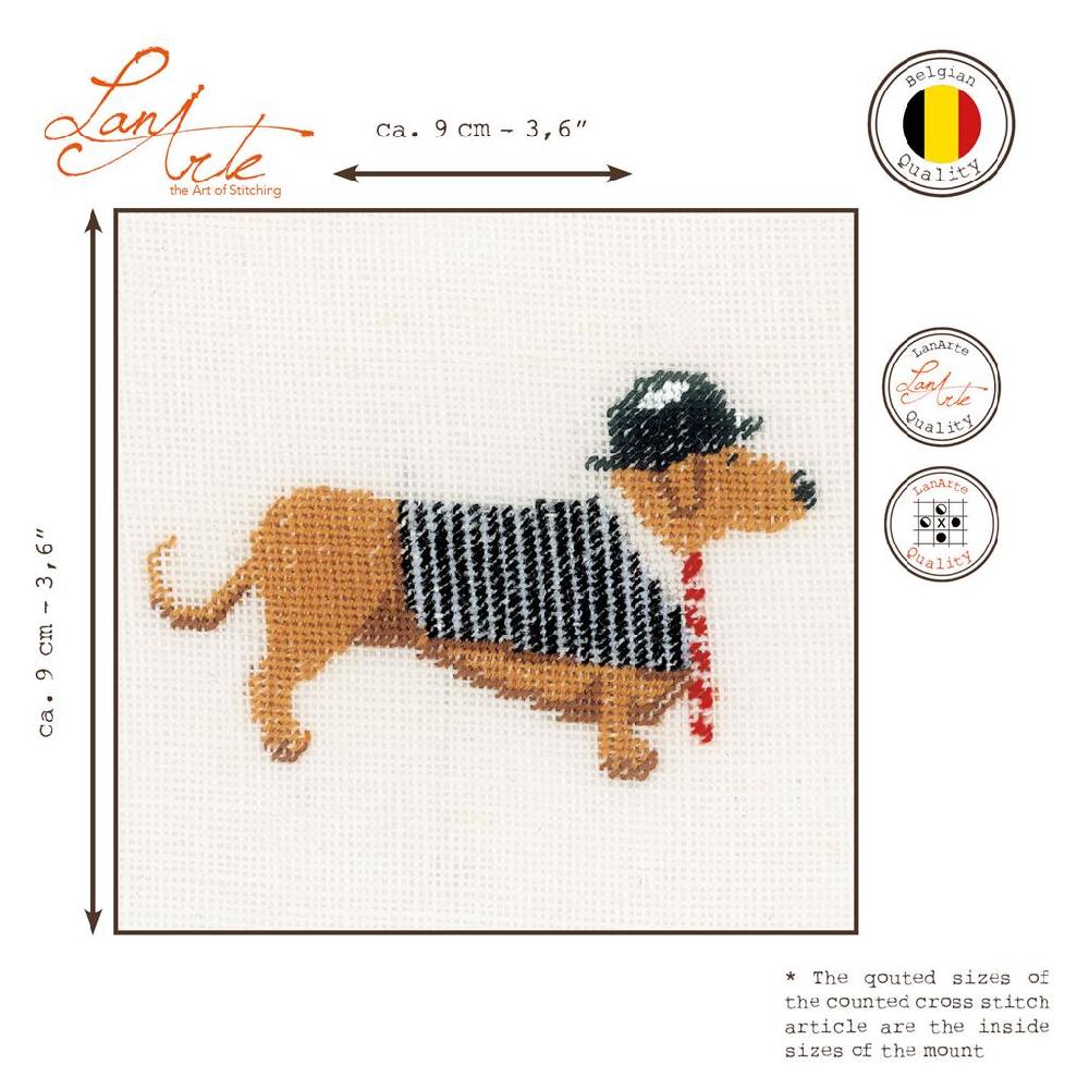 Lanarte Kit Au Point Compté Chien Au Chapeau De Melon