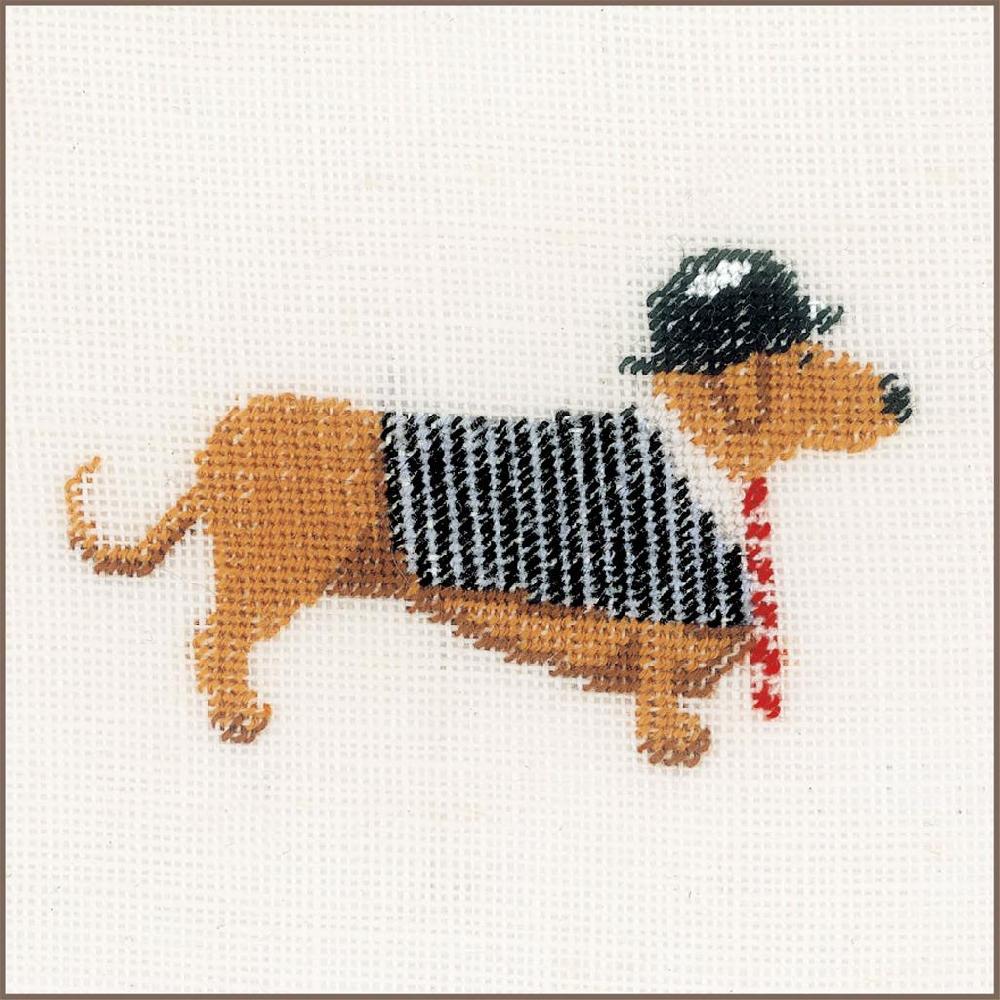 lanarte Kit au point compté Chien au chapeau de melon