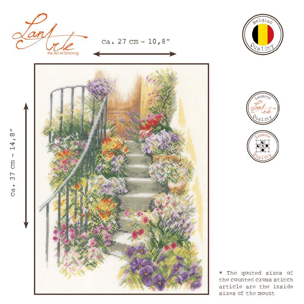 Lanarte Kit Au Point Compté Escalier Avec Des Fleurs