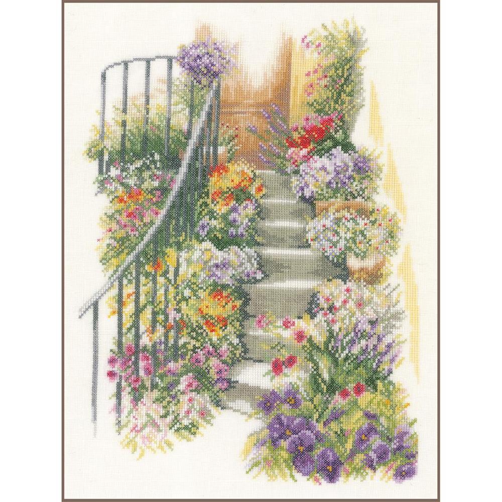 lanarte Kit au point compté Escalier avec des fleurs