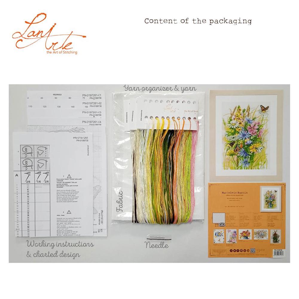 Lanarte Kit Au Point Compté Fleurs Sauvages Et Papillons